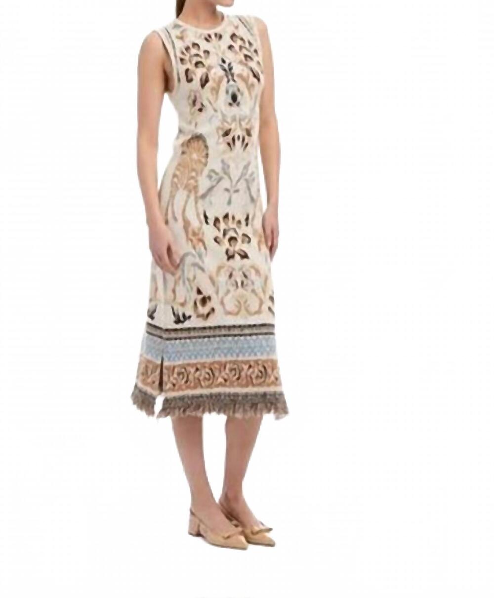 NEW PATTY KIM women's camille knit dress in ecru